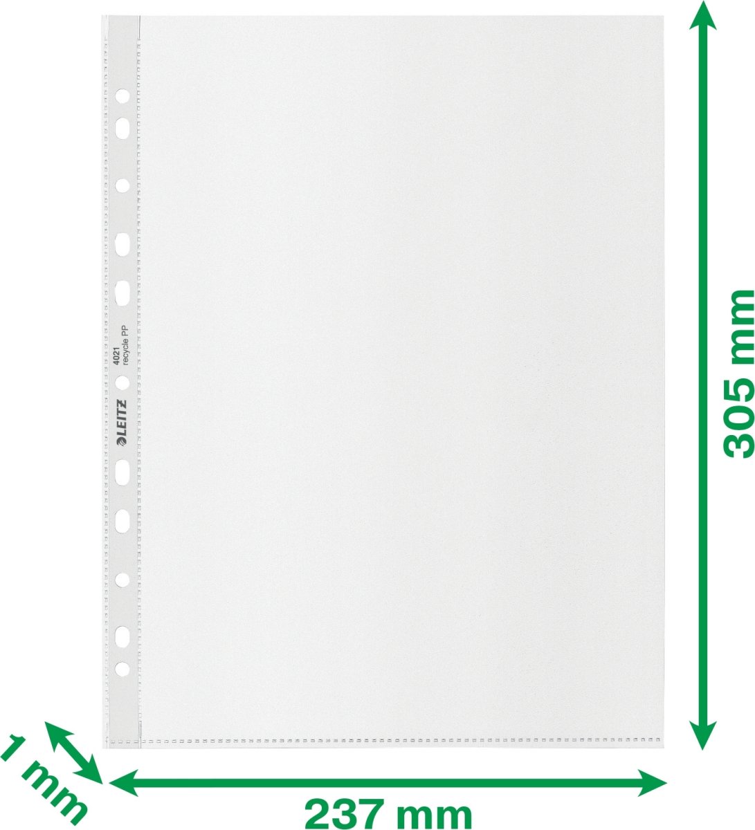Leitz Recycle Pocket, A4+, Topp, 100my , 25 st.