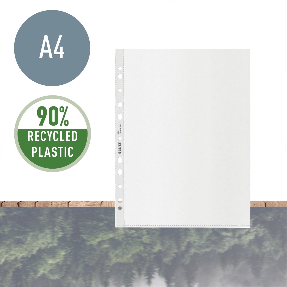 Leitz Recycle plastficka, Top, A4, 100 my, 100 st.
