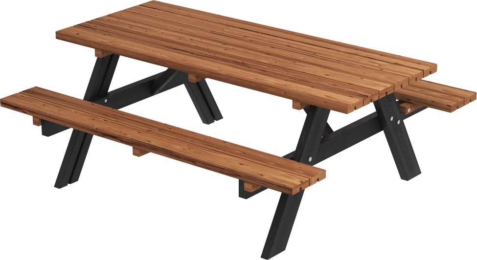 Plus Klassisk bordsbänkset, Thermowood/svart