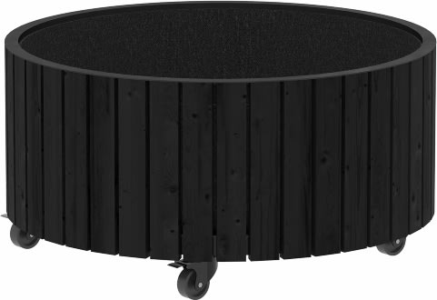Plus Circle blomlåda Ø70x35 cm, svart
