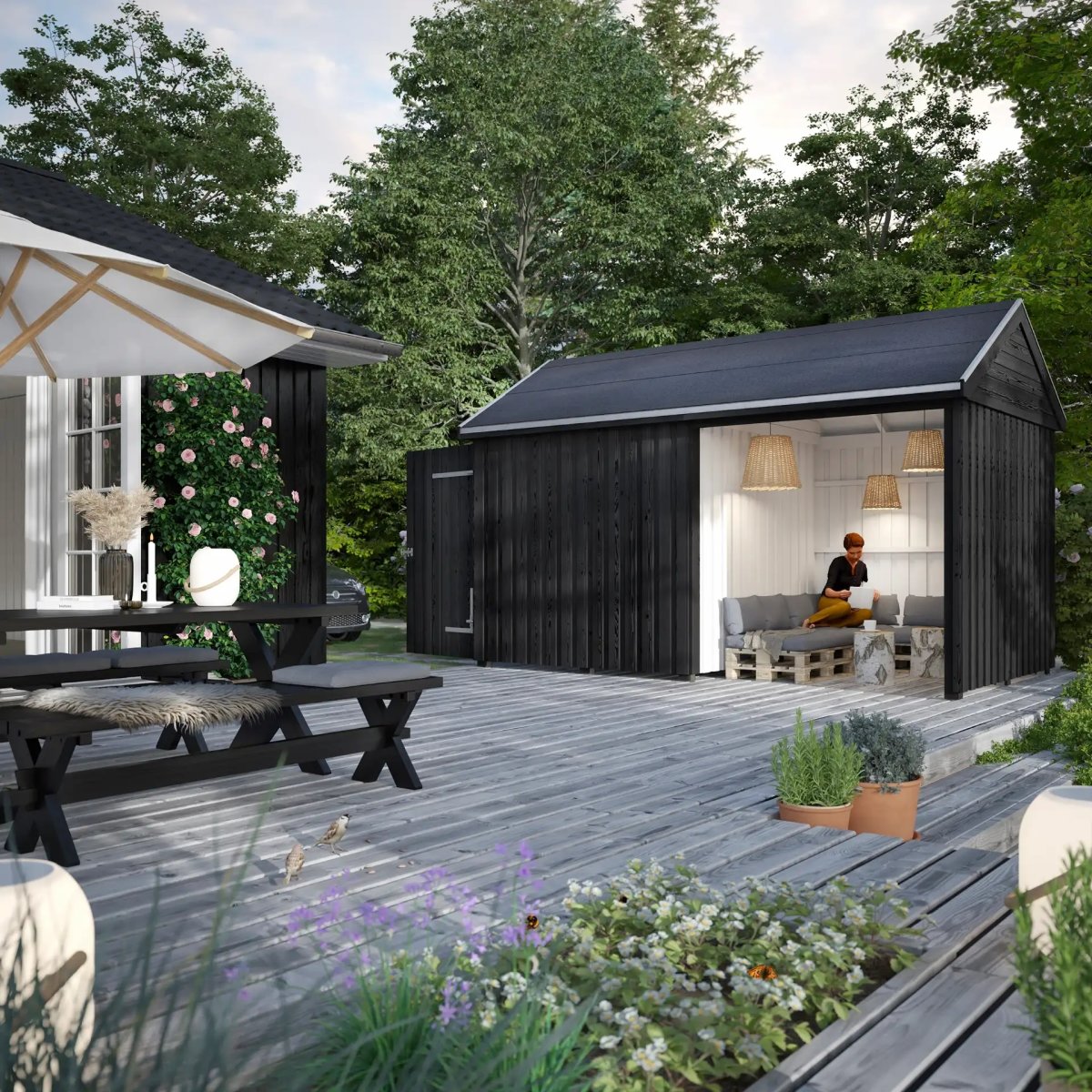 Plus Classic Multi Garden House, enkeldörr, natur