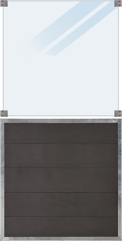 Plus Futura Komp.staket/frostat glas/89/grå/90x180