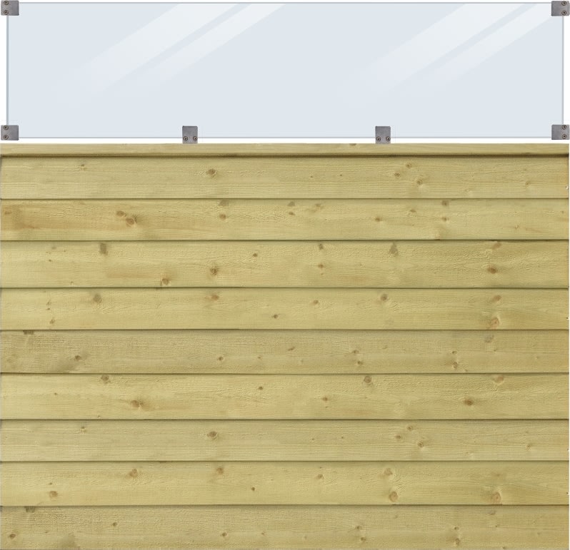Plus Klink Profil staket/ glas 44,6/natur/174x163