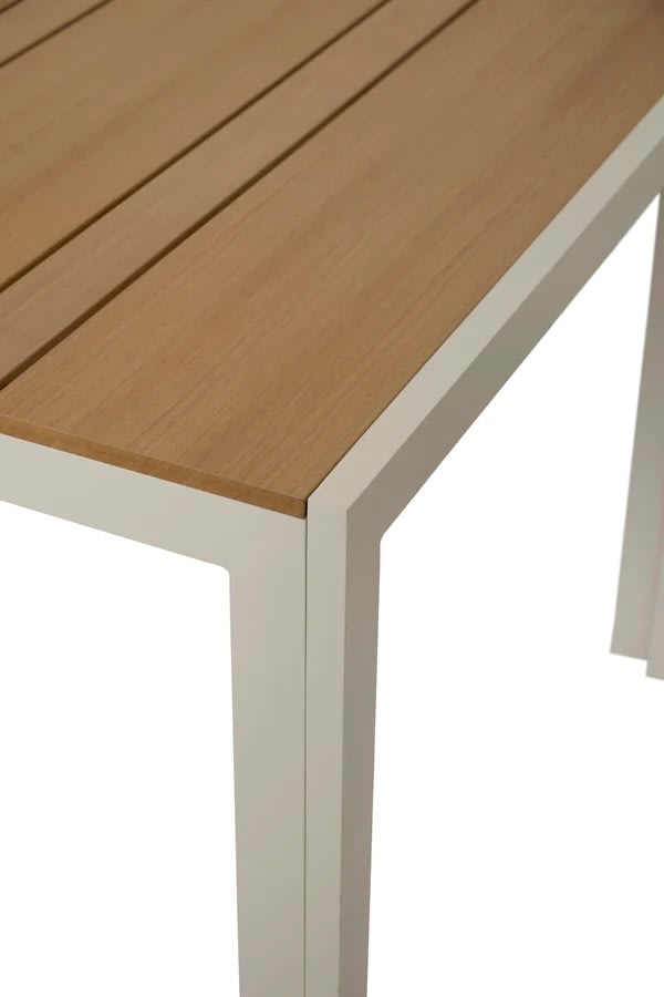 Noah Trädgårdsbord 205x90cm, sandgrå/teak
