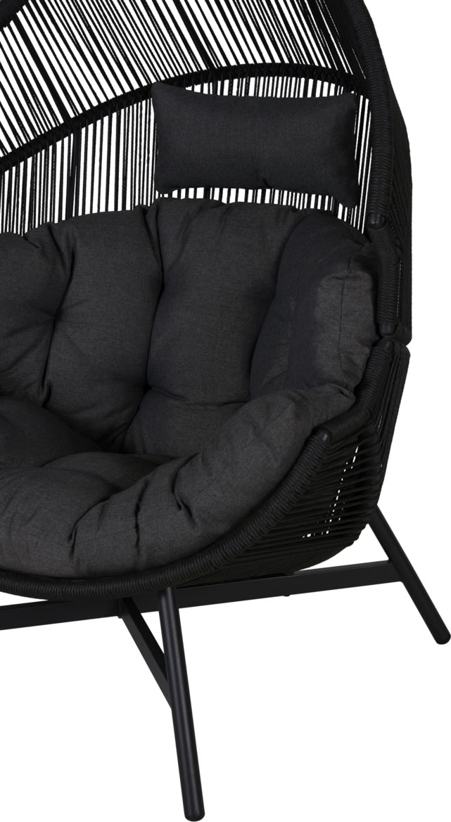 Benny Lounge Chair med dynor, svart/grå
