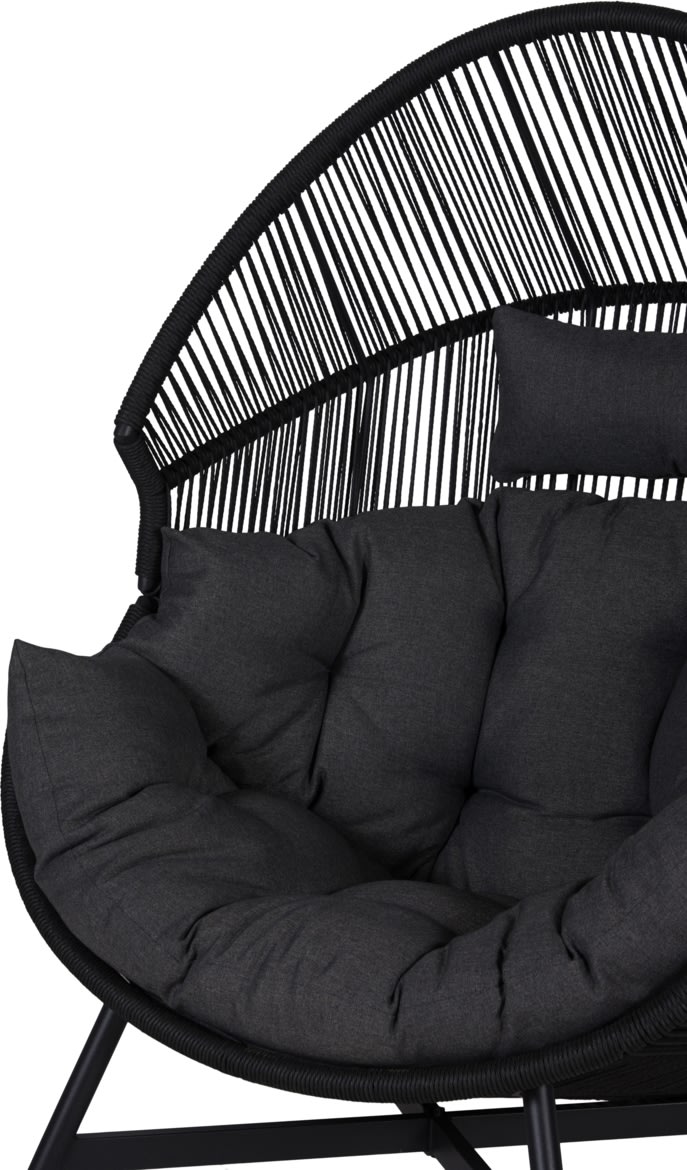 Benny Lounge Chair med dynor, svart/grå