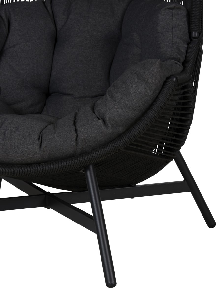 Benny Lounge Chair med dynor, svart/grå