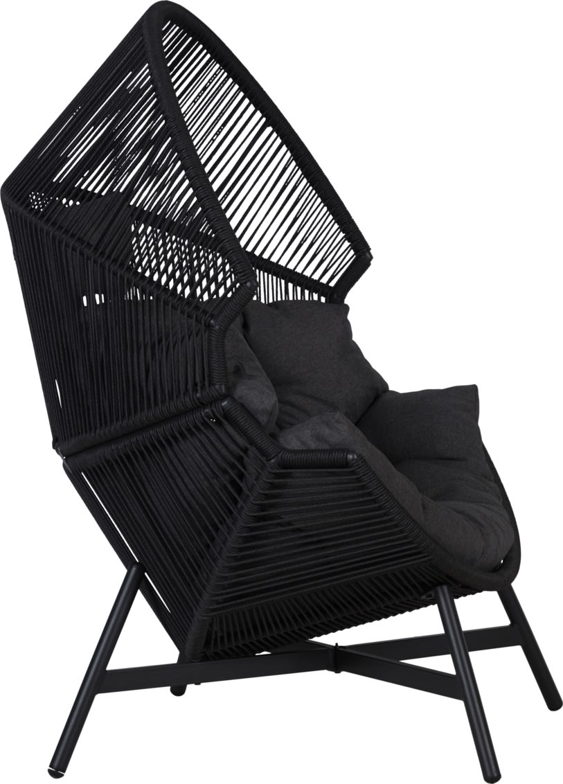 Benny Lounge Chair med dynor, svart/grå