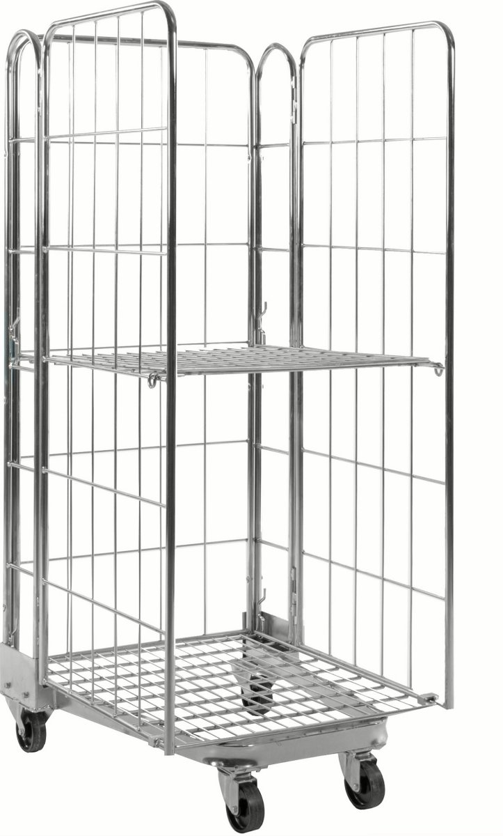3-sidig rulle rullcontainer, 720x860x1740 mm, stap