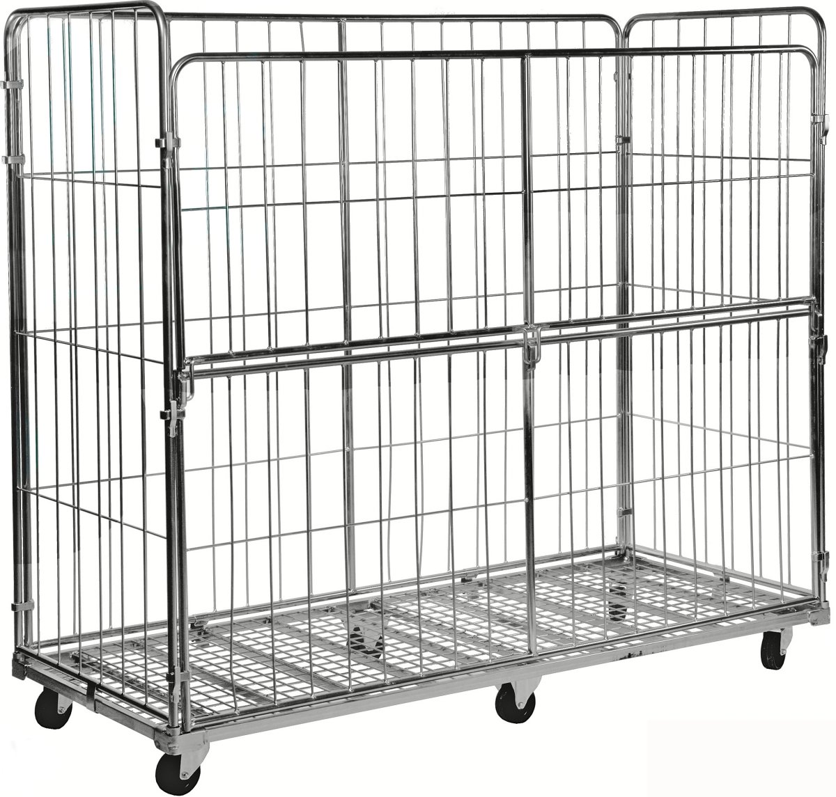 4 sidig rullcontainer med vikbar sida, 200x80x180