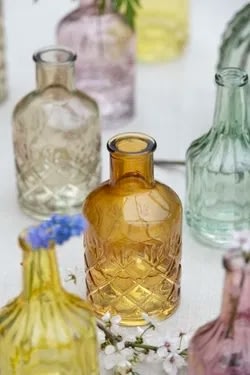 Vas, H12 x Ø6,5cm, gul, glas
