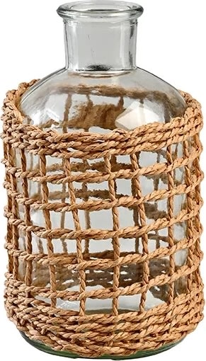 Vas med rotting "M" H16 x Ø8cm, transparent, glas