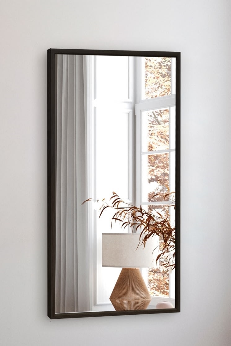 Incado spegel med träram, 40x80 cm, svart ek