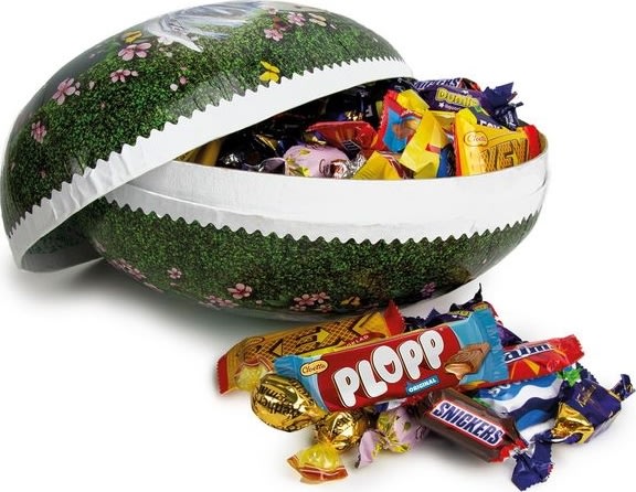 Påskägg med inslaget godis 1,3 kg