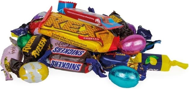 Påskägg med inslaget godis 1,3 kg