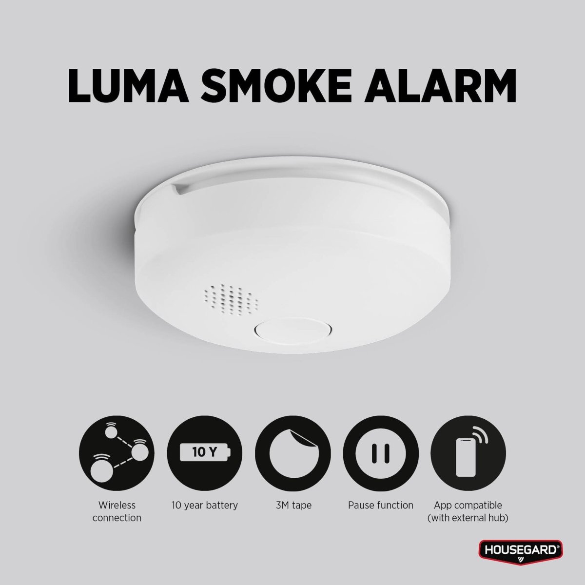 Housegard LUMA trådlös brandvarnare, 2-pack