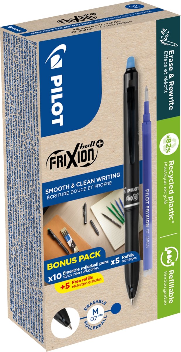 Pilot Frixion Ball+ Greenpack | Rollerball | Blå