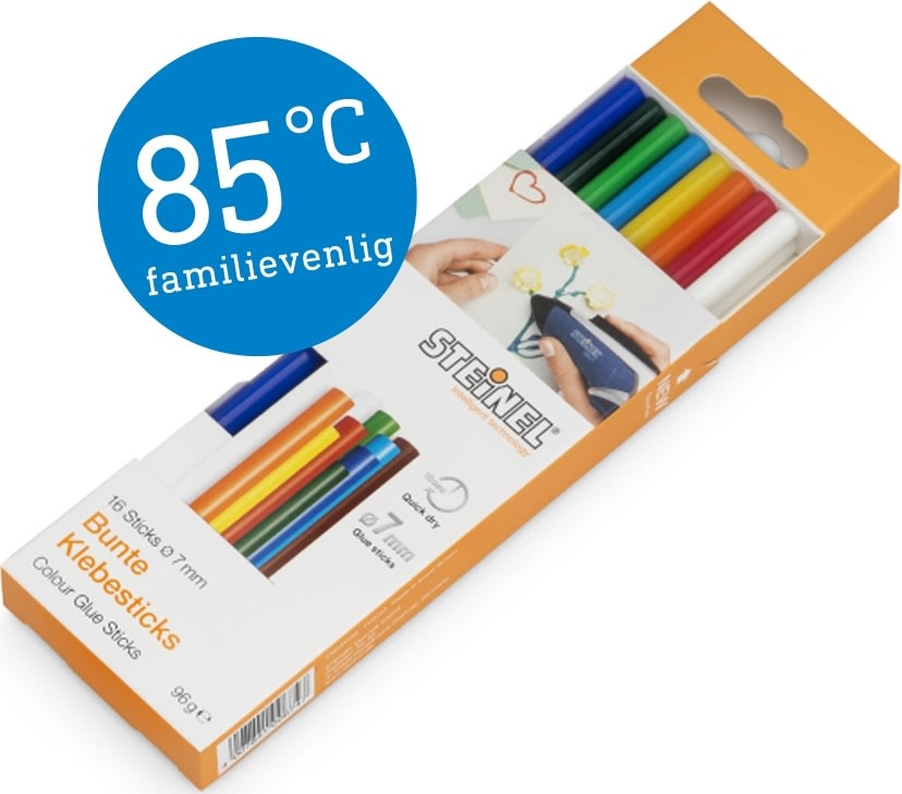 Steinel Limstift färger, 7mm, 85°C, 16 st.