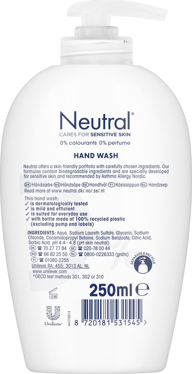 Neutral handtvål, 250 ml