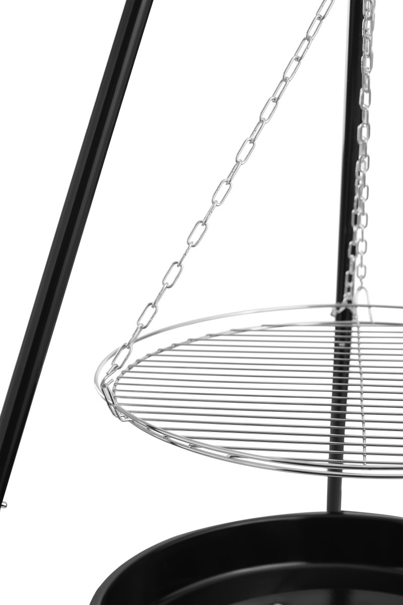 Dangrill tripod bål m. eldbricka och galler, svart