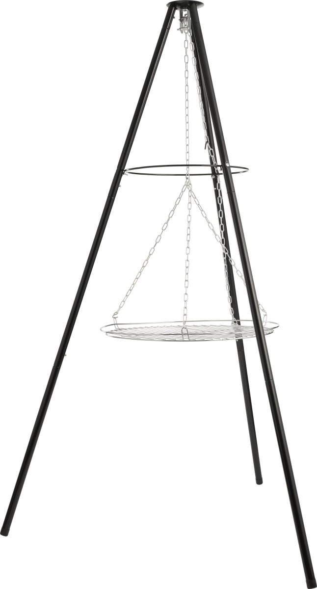 Dangrill tripod bål m. eldbricka och galler, svart