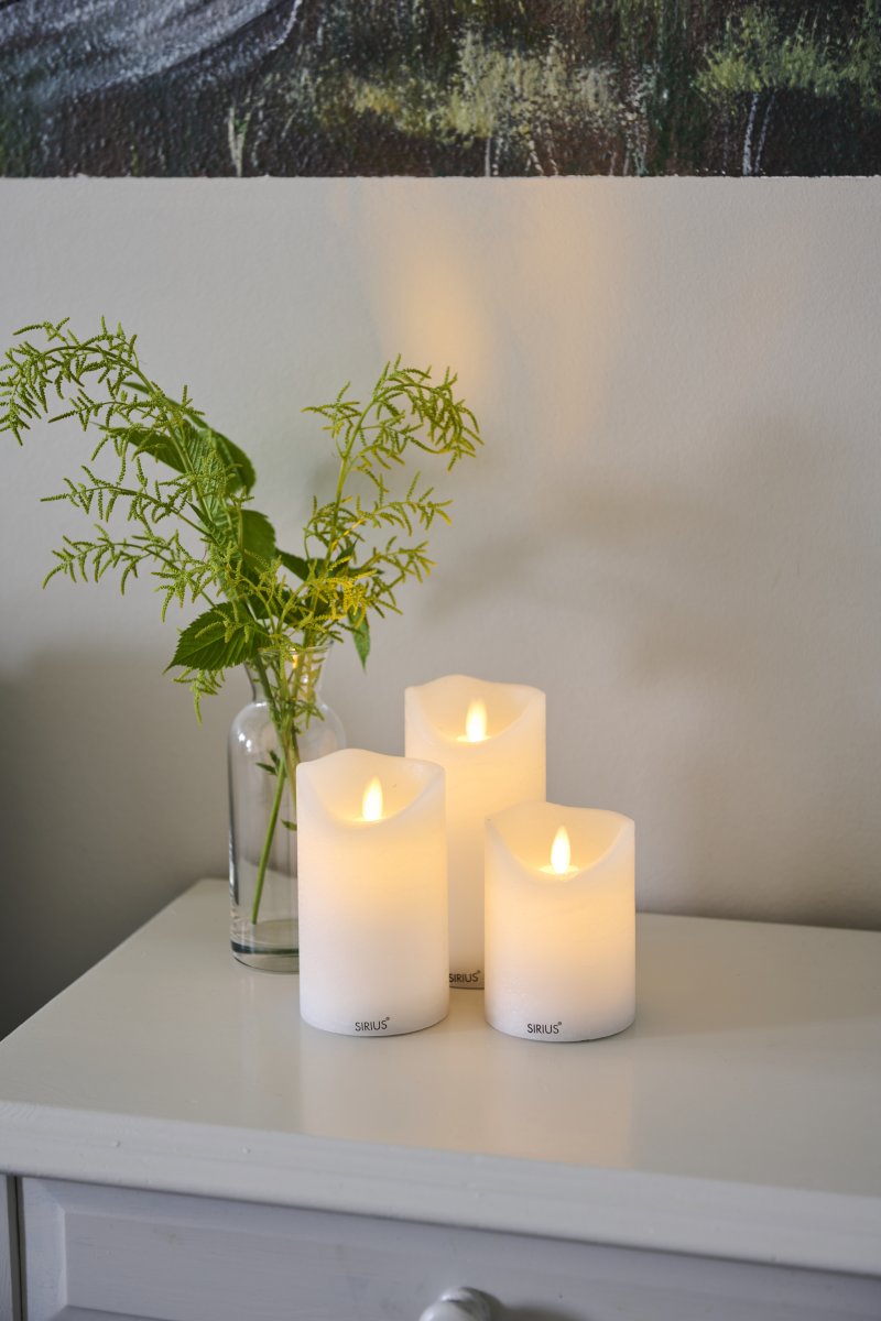 Sirius Sara laddningsbar LED-ljus H10,5/12,5/15 cm