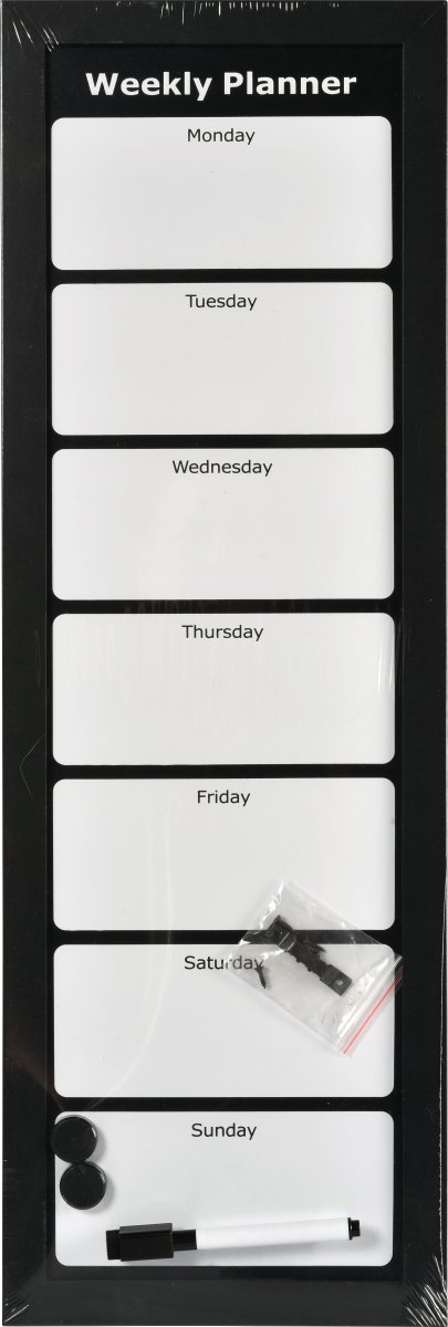 Office Whiteboard, veckotavla, 20x60 cm, engelsk