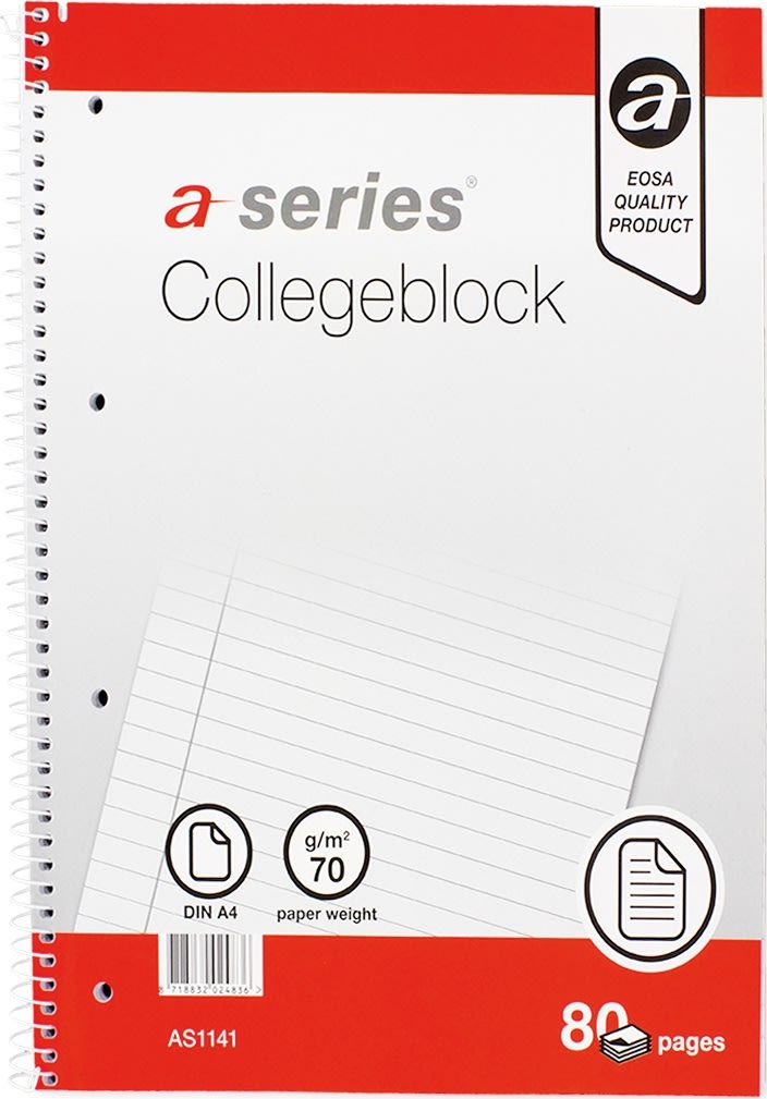 a-series Kollegieblock | A4 | linjerad