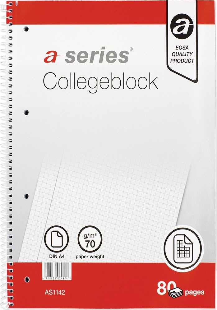 a-serie Kollegieblock | A4 | Kvadratisk