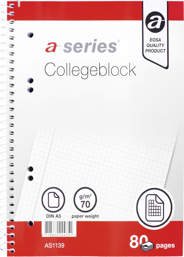 a-serie Kollegieblock | A5 | Kvadratisk