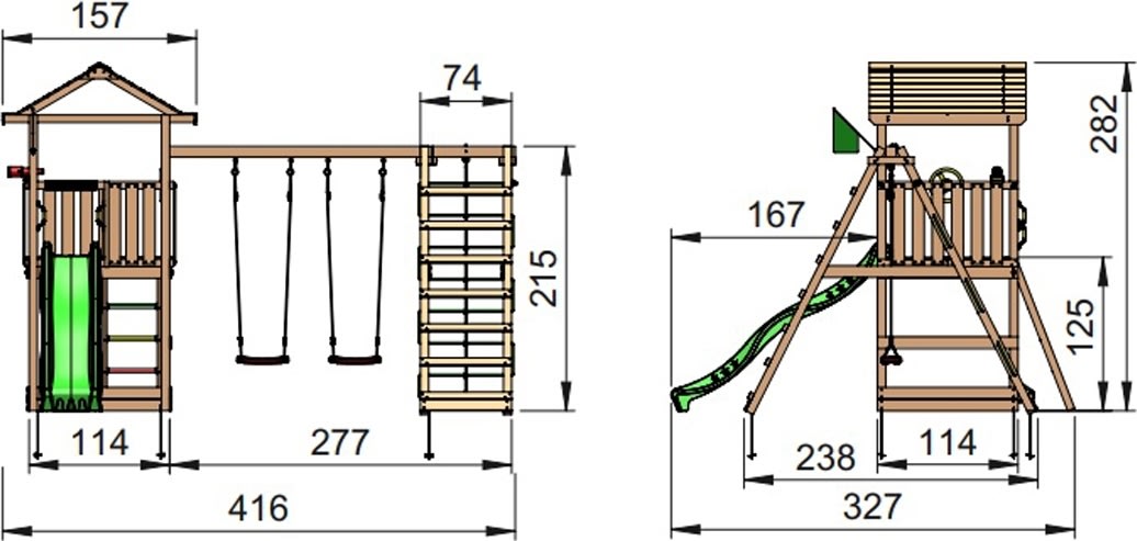Jungle Gym House 2.1 Lektorn/klättring&rutschkana