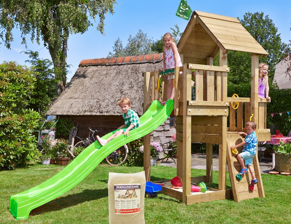 Jungle Gym Cubby Lektorn, Grön rutchkana+sand