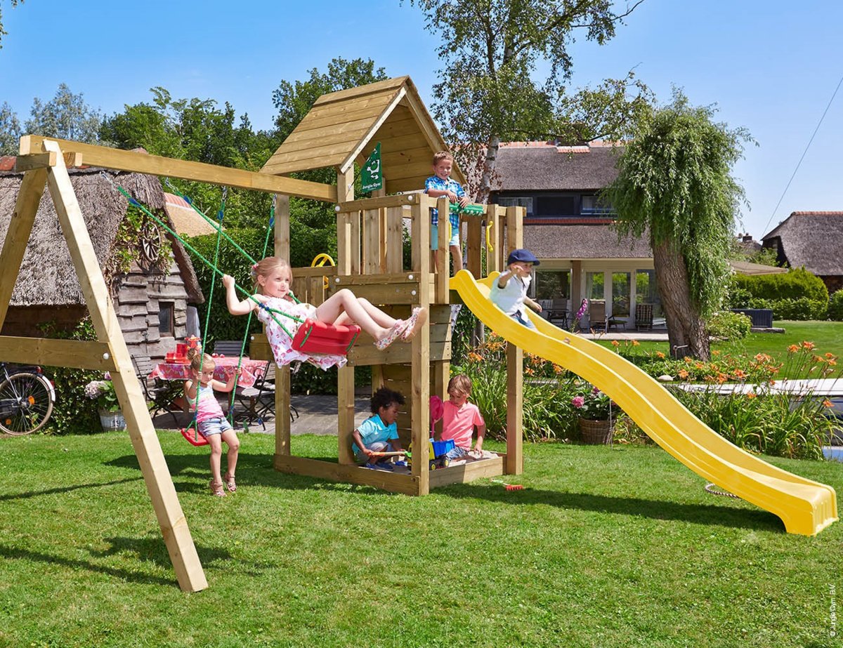 Jungle Gym Cubby lektorn med gungor och rutschkana