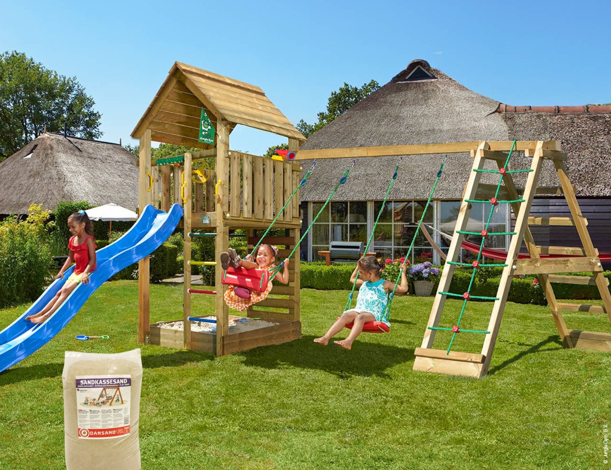 Jungle Gym Cabin 2.1 Lektorn, klättring&Rutschkana