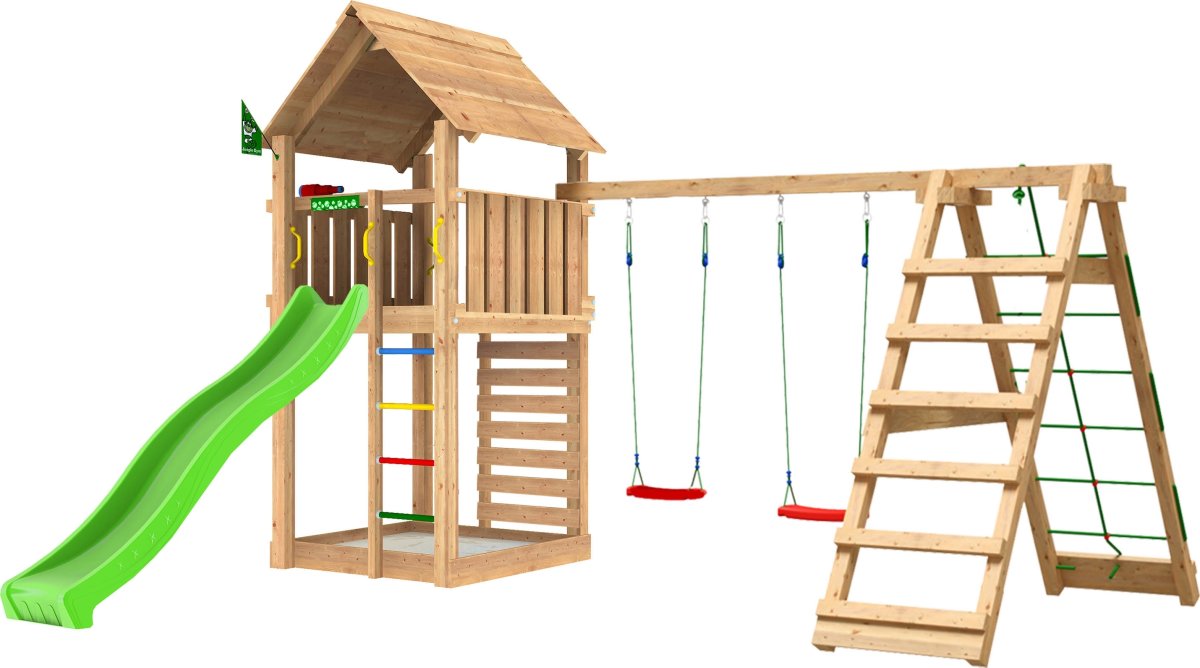 Jungle Gym Cabin 2.1 lektorn, klättring&rutschkana