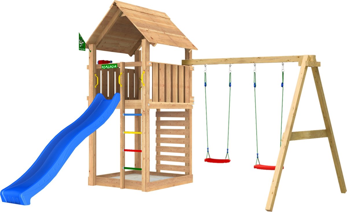 Jungle Gym Cabin 2.1 Lektorn, gungor & rutschkana