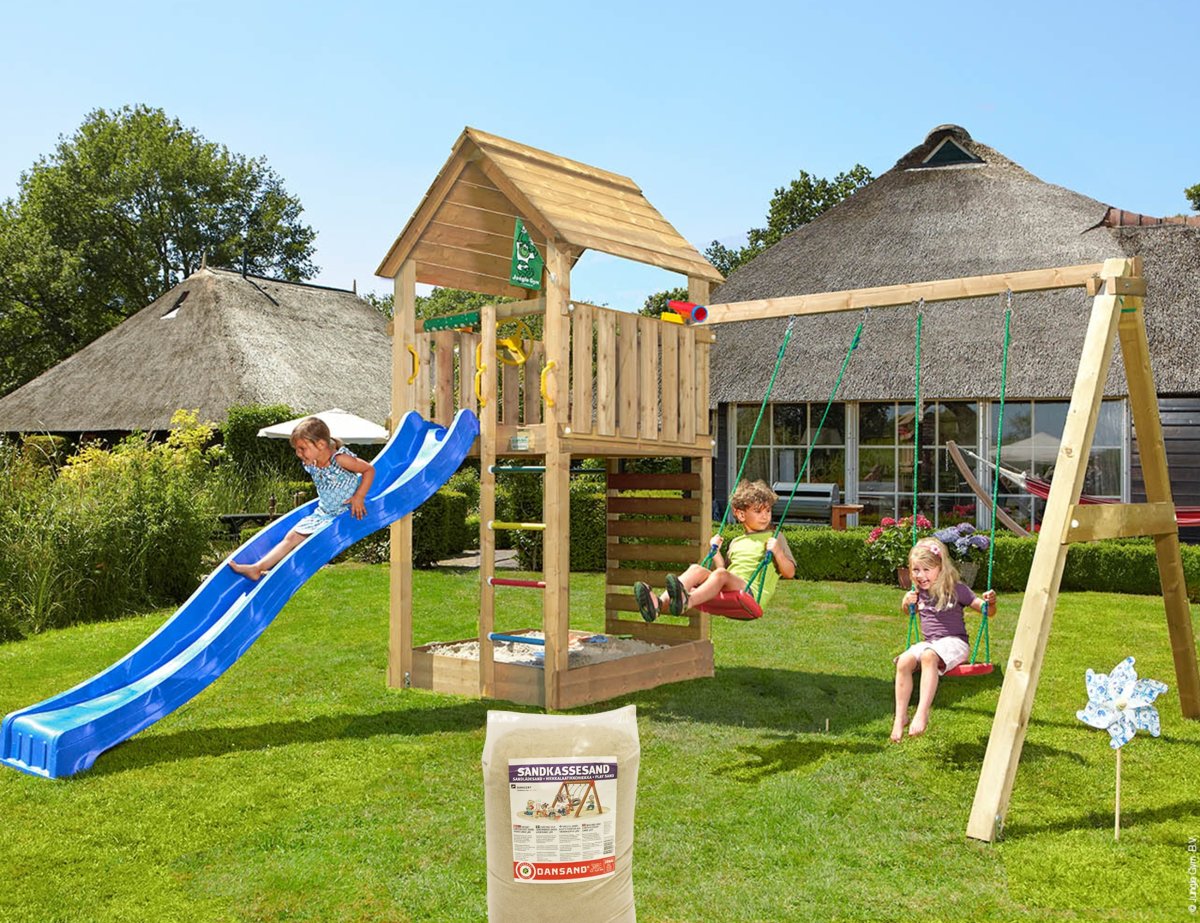 Jungle Gym Cabin 2.1 Lektorn, gungor & rutschkana