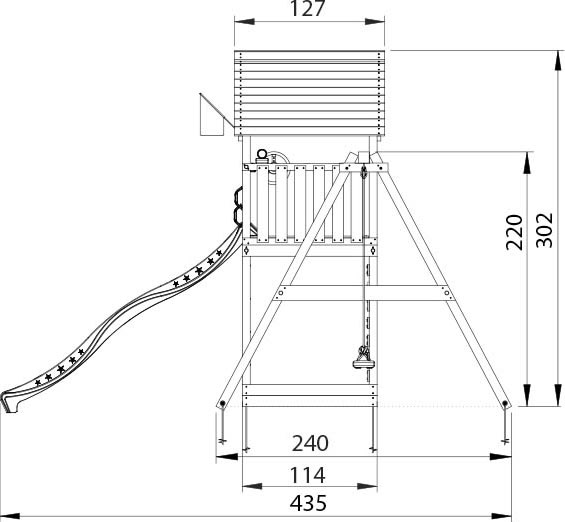 Jungle Gym Cabin 2.1 Lektorn, gungor & rutschkana