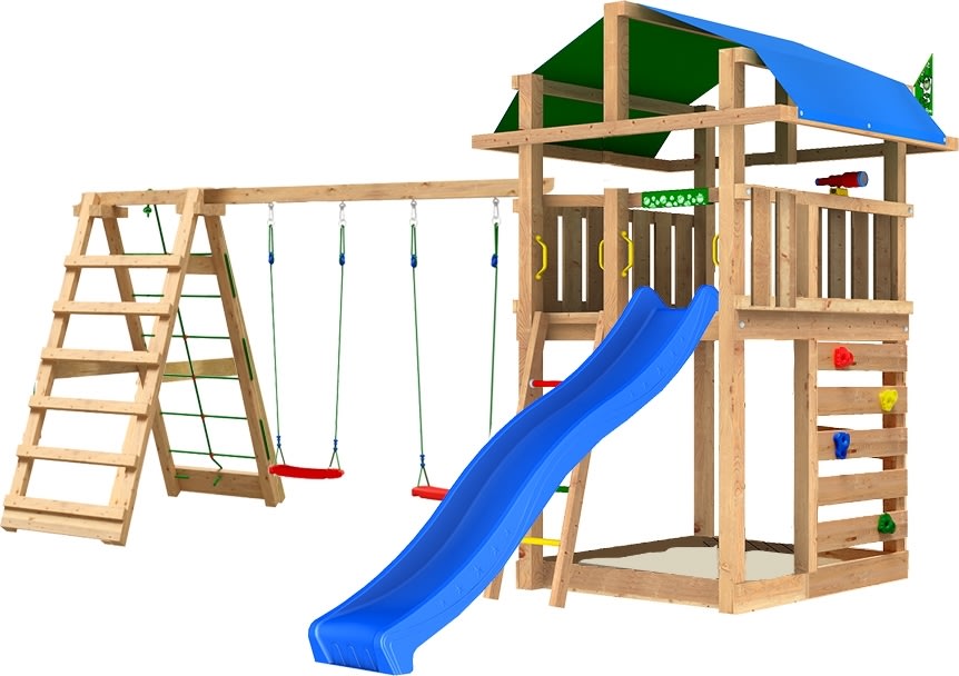 Jungle Gym Fort 2.1 lektorn, klättring+rutschkana