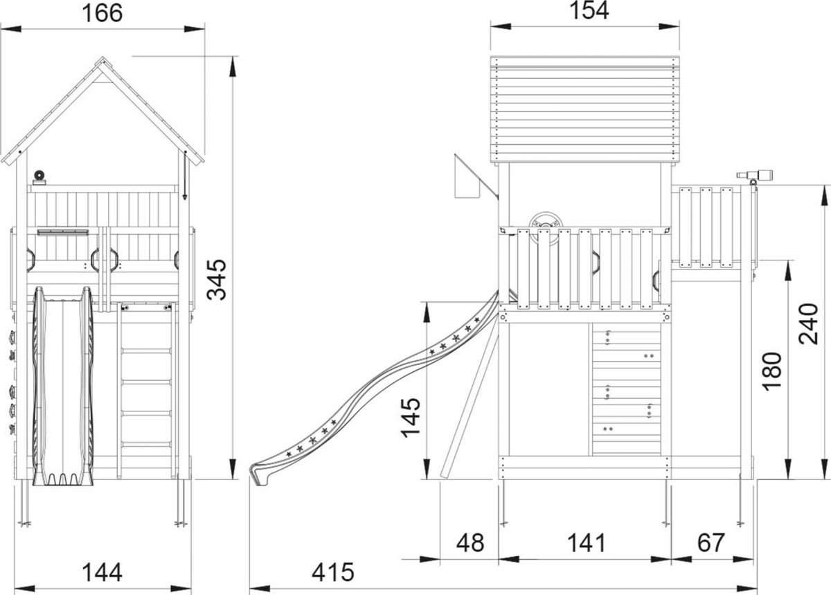 Jungle Gym Palace 2.1 lektorn med blå rutschkana
