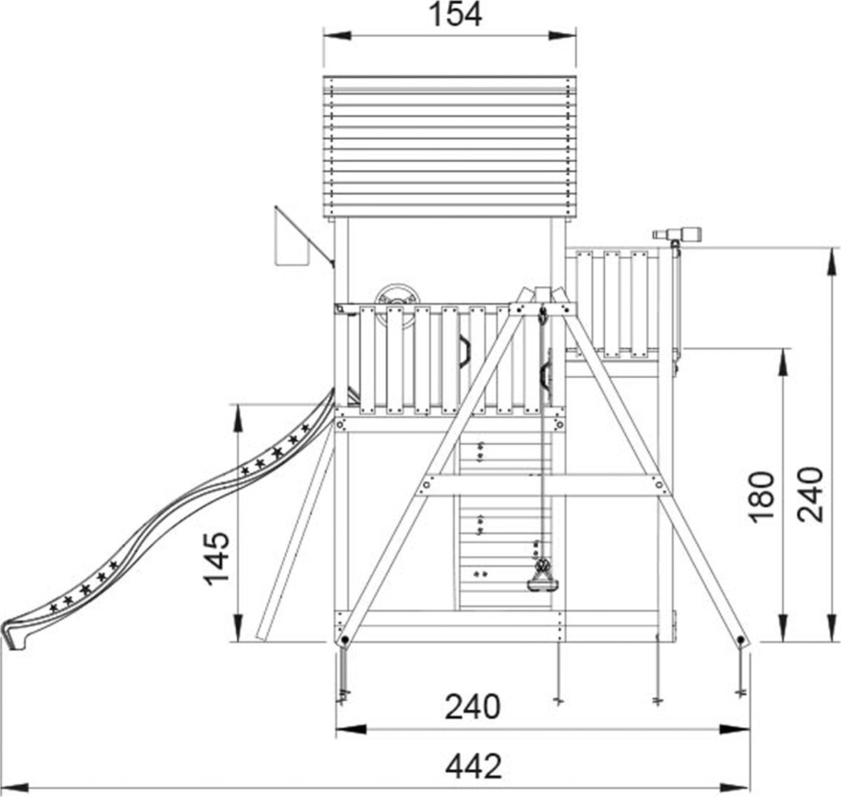 Jungle Gym Palace 2.1 lektorn med gungor&rutsch.