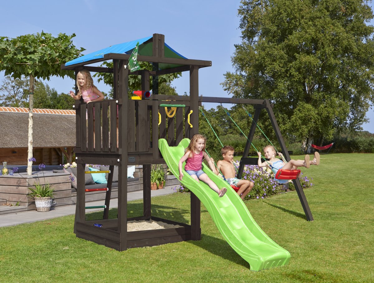 Jungle Gym Hut Lektorn, gungor & rutschkana, svart