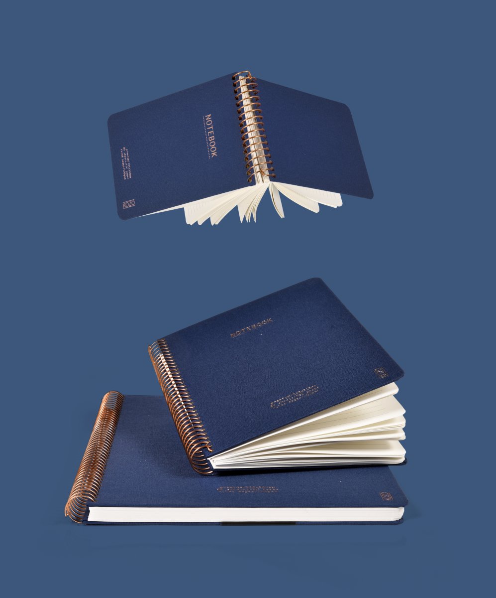 Kozo Premium Anteckningsbok A5 | Linjerad | Marin