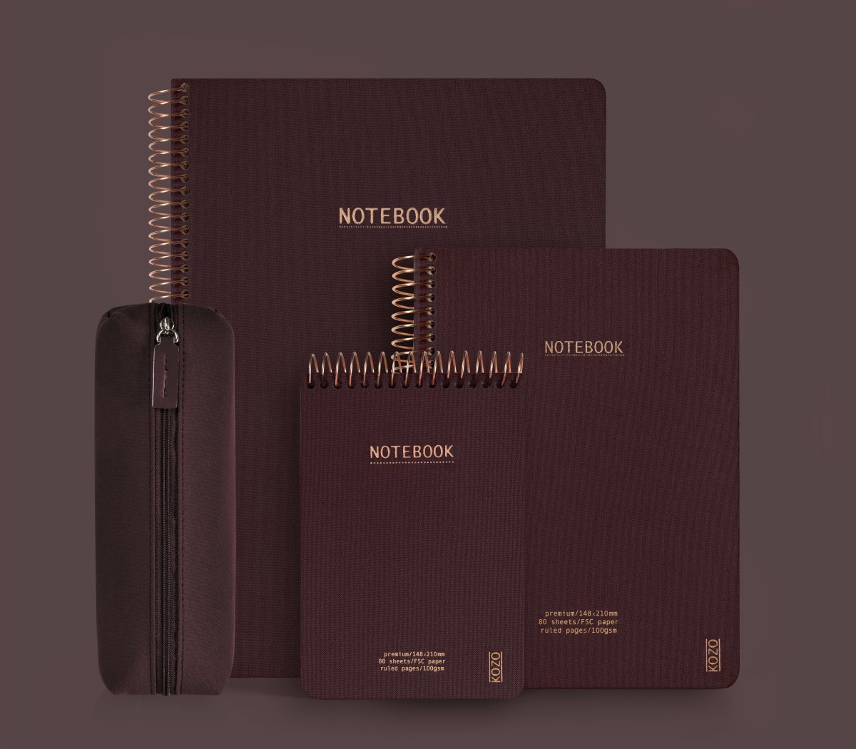 Kozo Premium Anteckningsbok A6 | Linjerad | Kaffe