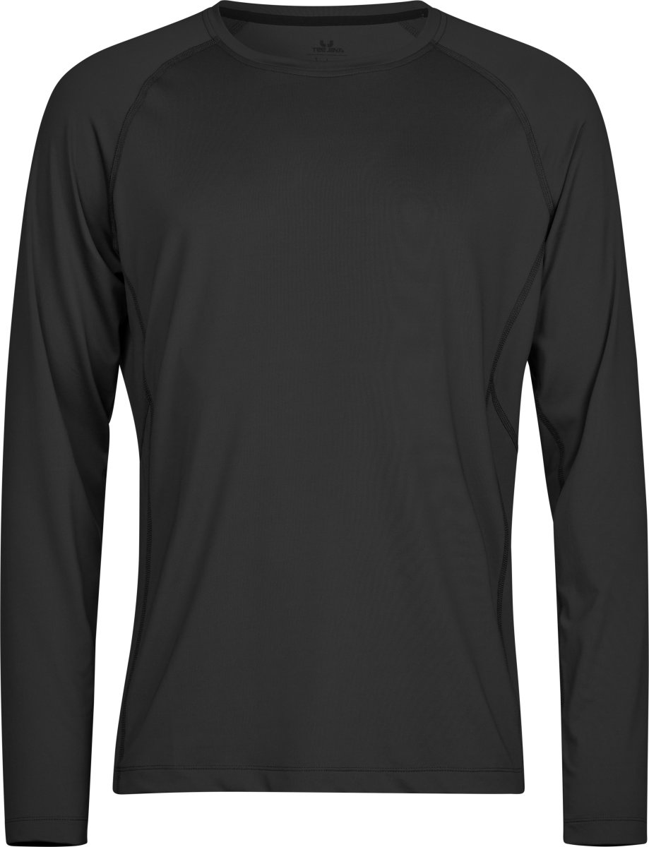 Tee Jays Långärmad CoolDry Tee, Svart, Stl. 3XL
