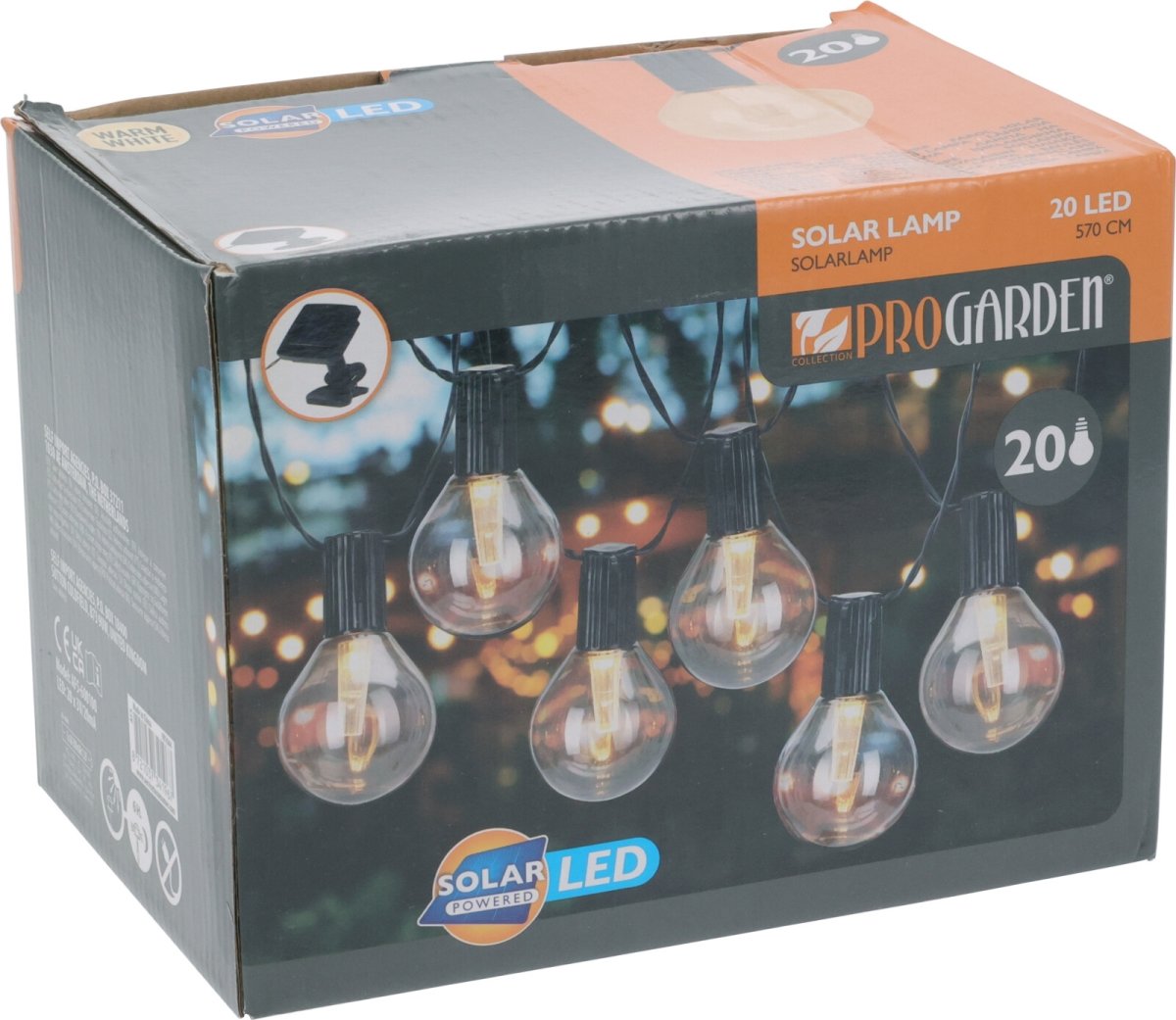 Ljuskedja m/20 LED, 5,7 meter, varm vit
