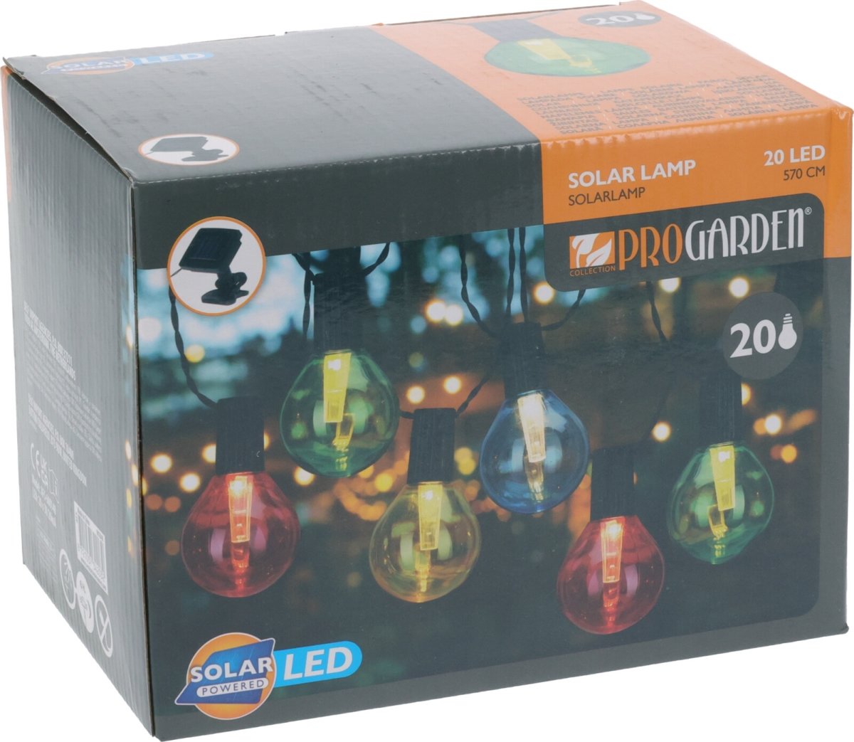 Festlig ljuskedja m/20 LED, 8 meter, flerfärgad