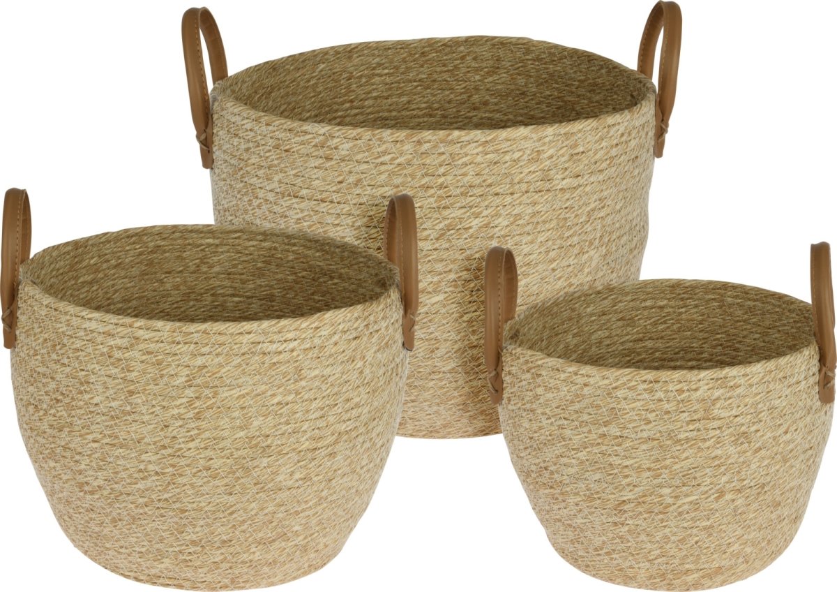 Korgset, H30/28,5/24 cm, natur, 3 st.