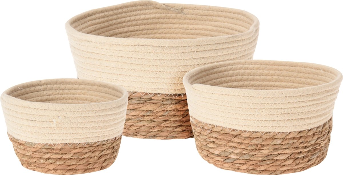 Korgset, H16/14/12 cm, vit, 3 st.