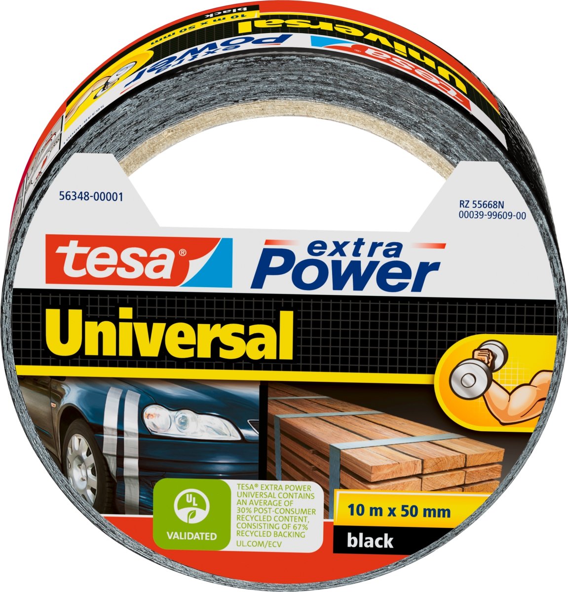 tesa Extra Power Gaffatejp | 50 mm | 10 m | Svart